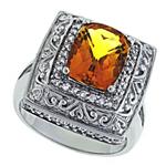 Prima Diamond And Citrine Ring