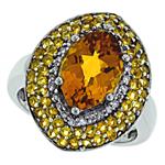 Prima Diamond And Citrine Ring