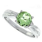 Prima Diamond And Green Amethyst Ring 