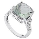 Prima Diamond And Green Amethyst Ring 