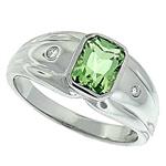 Prima Diamond And Green Amethyst Ring