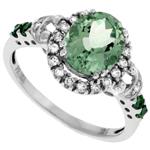 Prima Diamond And Green Amethyst Ring