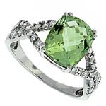 Prima Diamond And Green Amethyst Ring