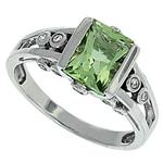 Prima Diamond And Green Amethyst Ring