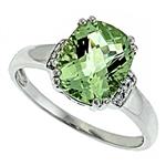 Prima Diamond And Green Amethyst Ring