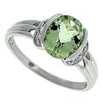 Prima Diamond And Green Amethyst Ring