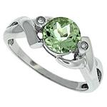 Prima Diamond And Green Amethyst Ring