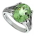 Prima Diamond And Green Amethyst Ring