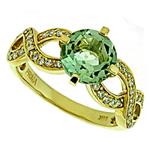 Prima Diamond And Green Amethyst Ring