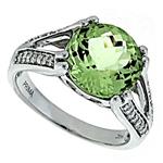 Prima Diamond And Green Amethyst Ring