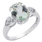 Prima Diamond And Green Amethyst Ring