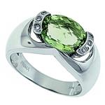 Prima Diamond And Green Amethyst Ring