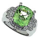 Prima Diamond And Green Amethyst Ring