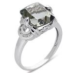 Prima Diamond And Green Amethyst Ring