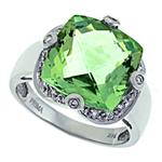 Prima Diamond And Green Amethyst Ring