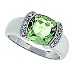 Prima Diamond And Green Amethyst Ring