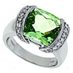 Prima Diamond And Green Amethyst Ring