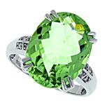 Prima Diamond And Green Amethyst Ring