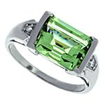 Prima Diamond And Green Amethyst Ring