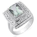 Prima Diamond And Green Amethyst Ring