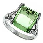 Prima Diamond And Green Amethyst Ring