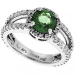 Prima Diamond And Green Sapphire Ring