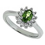 Prima Diamond And Green Sapphire Ring