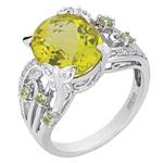 Prima Diamond And Lemon Quartz Ring 