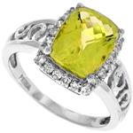 Prima Diamond And Lemon Quartz Ring