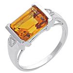 Prima Diamond And Madera Citrine Ring