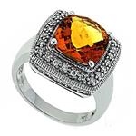 Prima Diamond And Madera Citrine Ring