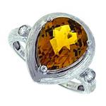 Prima Diamond And Madera Citrine Ring