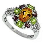 Prima Diamond And Multi Color Ring