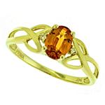 Prima Diamond And Orange Garnet Ring