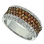 Prima Diamond And Orange Sapphire Ring