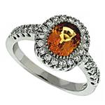 Prima Diamond And Orange Sapphire Ring