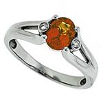 Prima Diamond And Orange Sapphire Ring