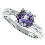 Prima Diamond And Pink Amethyst Ring 