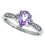 Prima Diamond And Pink Amethyst Ring