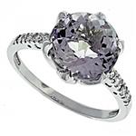 Prima Diamond And Pink Amethyst Ring