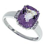 Prima Diamond And Pink Amethyst Ring