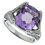 Prima Diamond And Pink Amethyst Ring