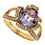 Prima Diamond And Pink Amethyst Ring