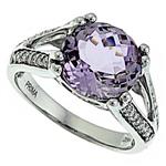 Prima Diamond And Pink Amethyst Ring