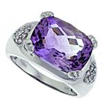 Prima Diamond And Pink Amethyst Ring