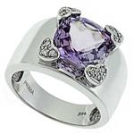 Prima Diamond And Pink Amethyst Ring