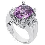 Prima Diamond And Pink Amethyst Ring