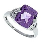 Prima Diamond And Pink Amethyst Ring