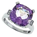 Prima Diamond And Pink Amethyst Ring