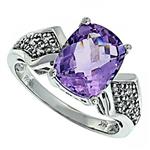 Prima Diamond And Pink Amethyst Ring